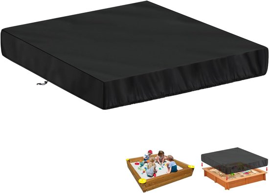 Foto: Afdekking zandbak 150 x 150 x 20 cm zwembadhoes oxford zandbakafdekking afdekzeil vierkante zandbakafdekking met trekkoord waterdicht winddicht geschikt voor zandbak zwembad terras bescherm zandbakken en kinderspeelgoed