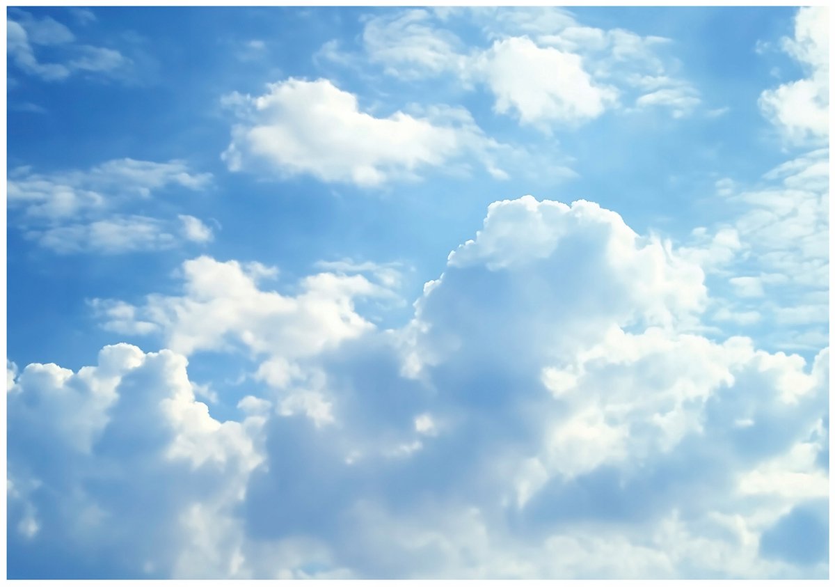WALLARENA - Fotobehang - 350x250 cm - Fototapete met een prachtig uitzicht op de lucht en wolken, perfect voor slaapkamer of salon, gemaakt van vliesbehang