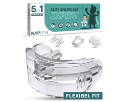 Napson® Anti Snurk Set 5 in 1 - Snurkbeugel Flexibel - Neusspreider en Neusclip - Anti Snurk beugel - Unisex - Reserve beugel