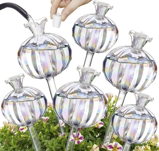 Arrosoirs goutteurs Plantes - 6 pièces - Système d'irrigation automatique - Arrosoirs en forme de cactus - Plantes d'intérieur et Jardin - Transparent