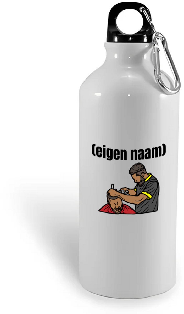 Hacebo® - kapper man met eigen naam waterfles - Kapper - barbers - collega's - verjaardag - afscheidscadeau - geschenk - kado - water fles - 400ML