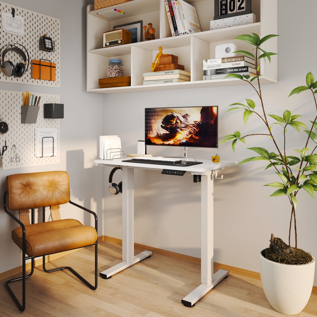 Worktrainer MiniDesk Elektrisch Zit-Sta Bureau Zwart – Verstelbaar Bureau met Memoryfunctie – Ergonomisch Bureau voor Thuiswerken en Kantoor – 73-118 cm thumbnail 2