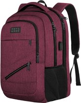 TRVLMORE 28L Rugzak - Rugtas met 15,6 Inch Laptopvak - Schooltas - Laptoptas - Spatwaterdicht - Heren en Dames - Jongens en Meisjes - Burgundy