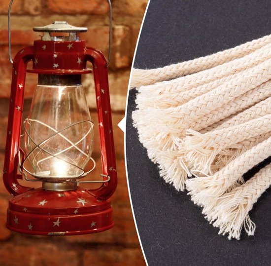 5 stuk Olielamp Lont - Lont - Brander - Aansteeklont - Touw - Katoen lont - 50 cm - wit - LOUZIR — afbeelding 5