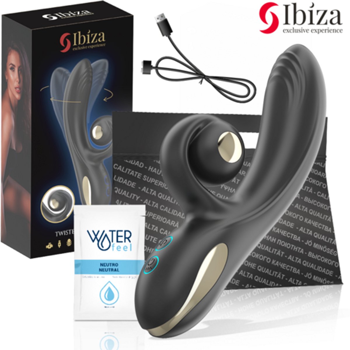 IBIZA - TWISTER-VIBRATOR MET GEBOGEN STIMULATOR EN VIBRERENDE ROTATIE | VIBRATOR | SEKSSPEELTJES VOOR VROUWEN | SEKSSPEELTJES VOOR KOPPELS | SEX TOYS VOOR VROUWEN | SEX TOYS VOOR KOPPELS | DESIGN VIBRATOR