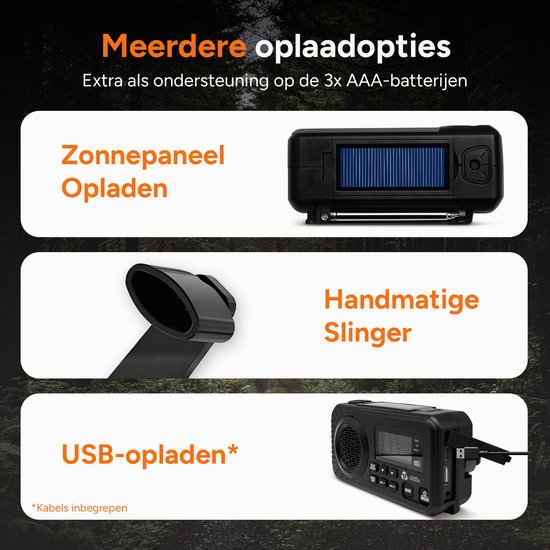 PAZEAU Multifunctionele noodradio met bluetooth, 27000 mAh, draagbare zonne-radio, 3 laadmethoden, FM/AM-radio, SOS-alarm, zaklamp, kompas, voor outdoor, camping, rampen en stroomuitval