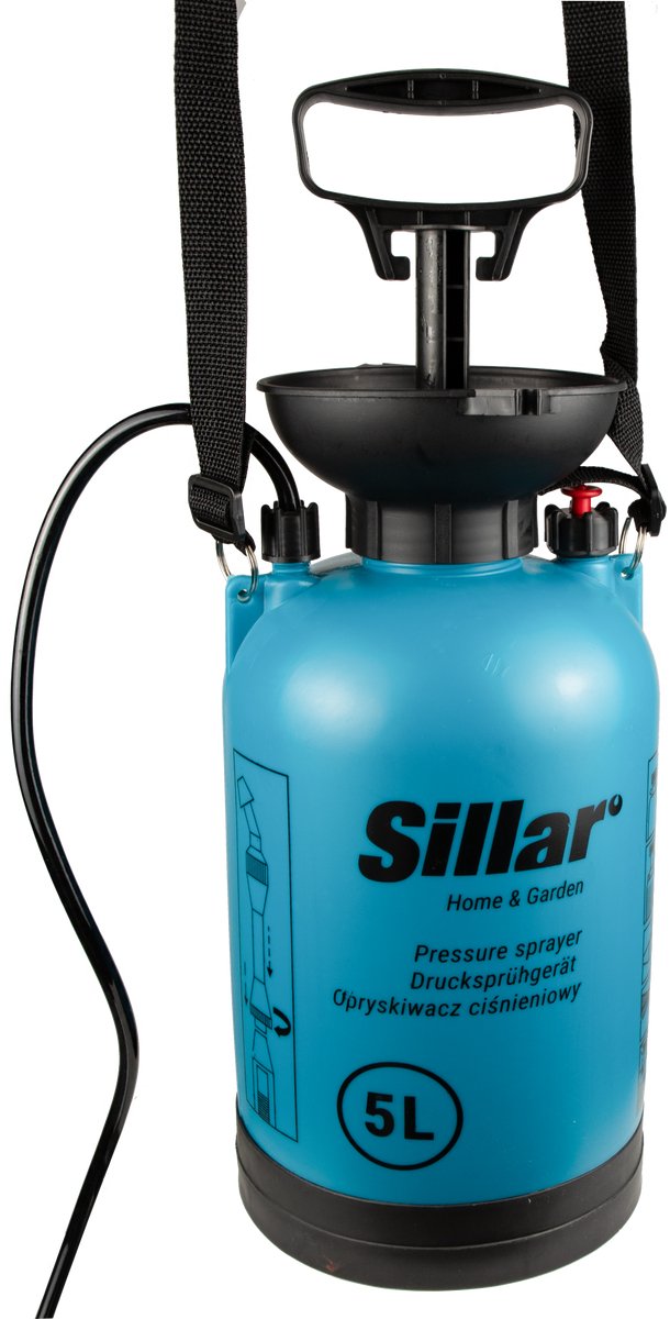 Sillar, druksproeier, handmatig, 5 liter, met modulaire lans van 54,5 cm, voor irrigatie, besproeiing, bespuiting, instelbare sproeistroom — afbeelding 2