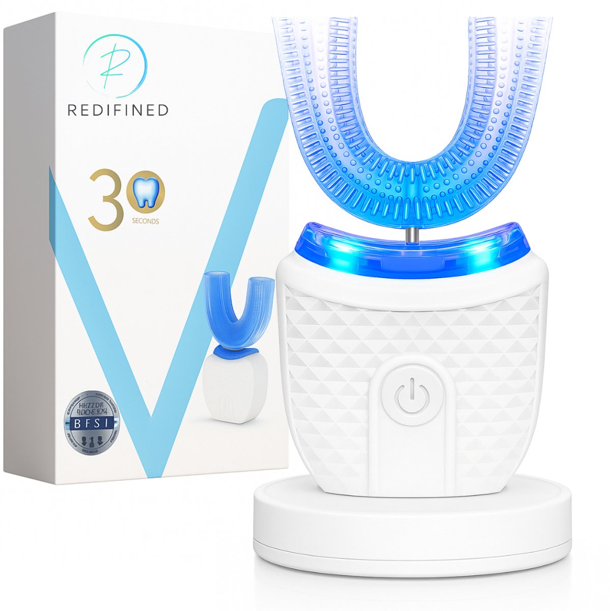 Redifined® Smartbrush - U-Vormige Tandenborstel - Elektrische Teeth Whitening - UV Blauwlicht - Tanden Bleken & Reinigen - 4 Standen