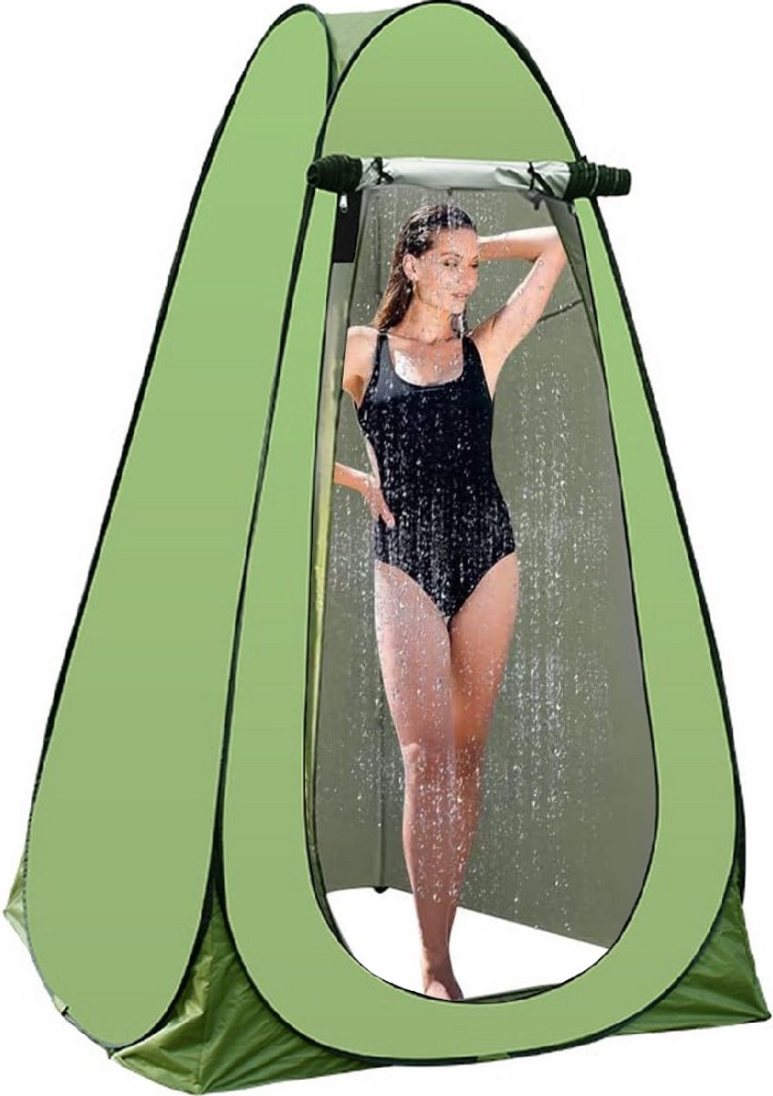 Meedeer Pop Up Douchetent - 1 persoon - draagbaar - UV-bescherming - groen