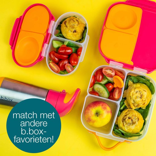 b.box Mini boîte à lunch | Boîte Bento à 3 compartiments (dont 2 étanches) | Idéal pour les tout-petits, déjeuners et Snacks pour les Enfants | Pour un fruit Heel | Sans BPA