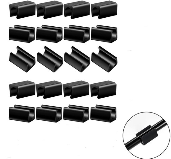 20 stuks U-vormige stoelpootdoppen - rechthoekig - zwart - 9 mm - voor 20 stuks U-vormige stoelpootdoppen - rechthoekig - zwart - 9 mm - voor