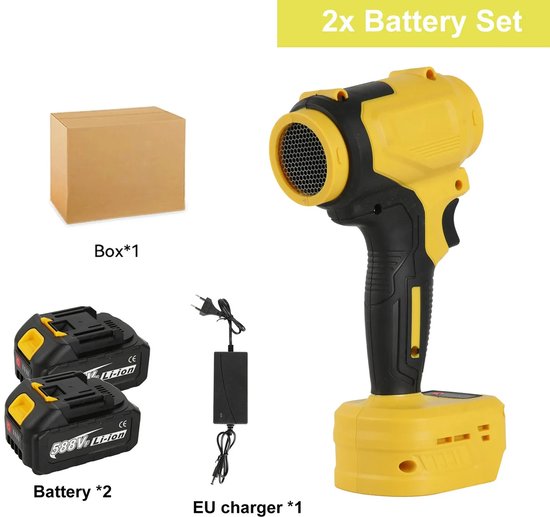 Luchtblazer - Stofblazer - Air duster - Lichtgewicht - 2500W Motor - Compatibel Met Makita 18V - 5 Standen - Met 2 accu's