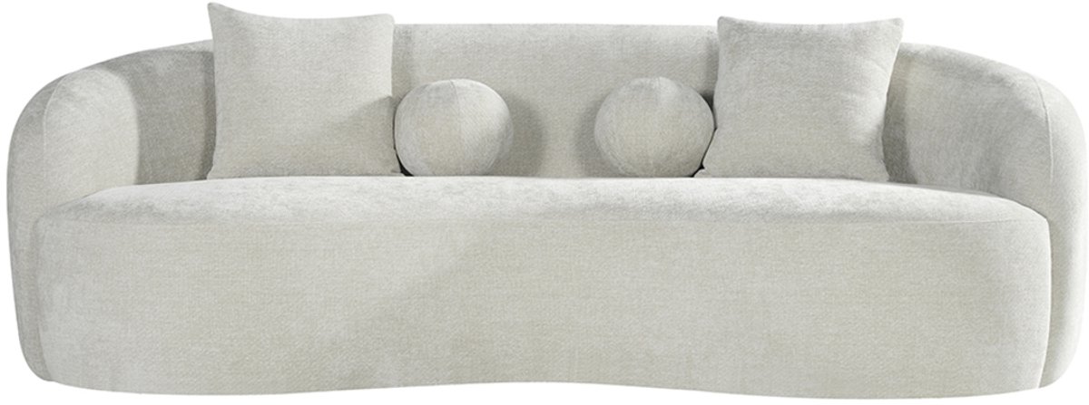 LABEL51 Novo Bank - Naturel - Chenille - 3-Zits - - - Met Armleuning