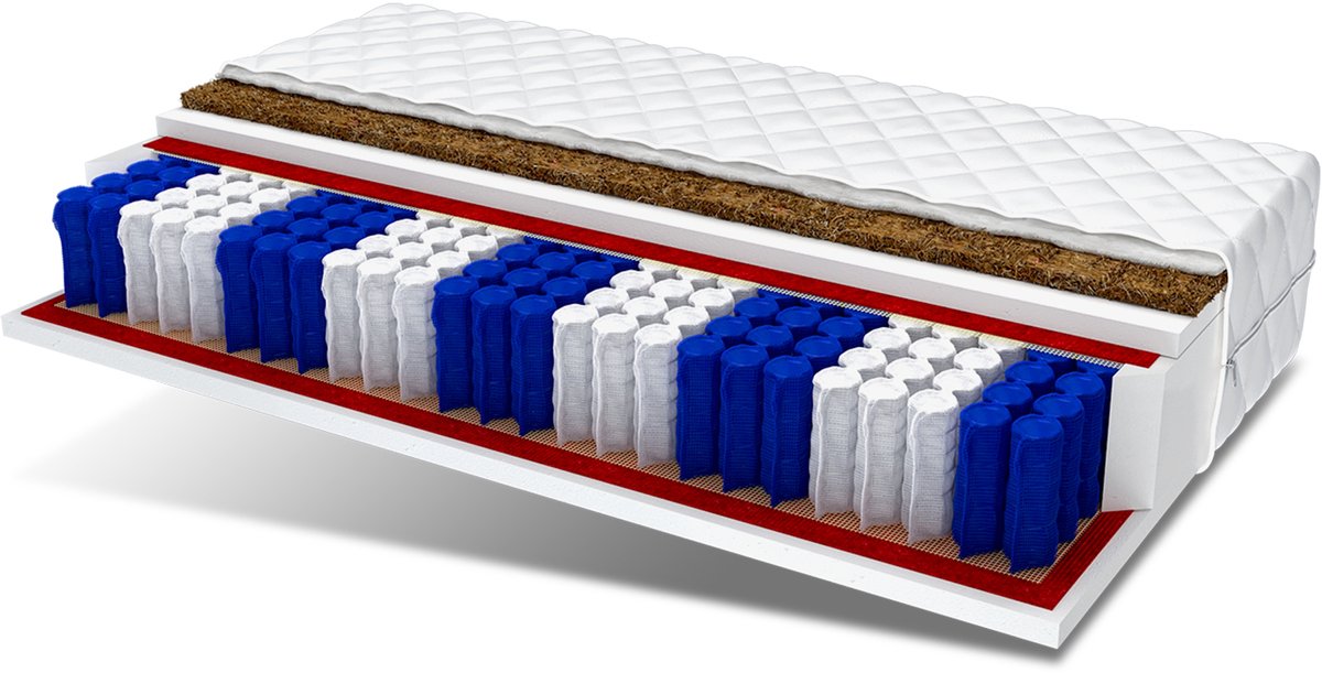 FDM® Home Plus Matras 140x200 cm - Pocketvering Matrassen Tweepersoons - Hoogte 23 cm - Dubbelzijdig - - Afritsbaar hoes wasbaar - Antiallergisch en Ademende - Öko-Tex gecertificeerd