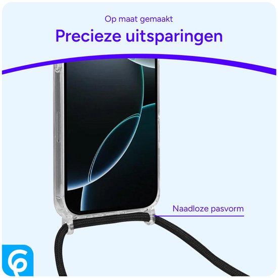 Coque IPhone 16 Pro Max Avec Lanière Magnétique - Compatible MagSafe, Design Cadre Ondulé, Protection Antichoc, Noir