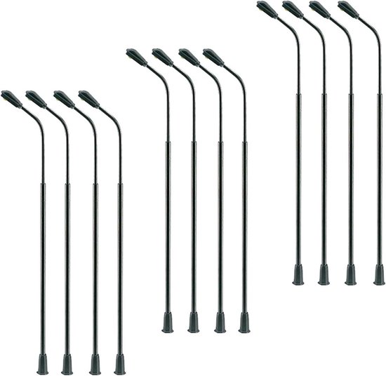 Foto: Allecto plus modelspoorbaan verlichting 12 stuks warm witte led lantaarnpalen 14 cm modelspoor accessories