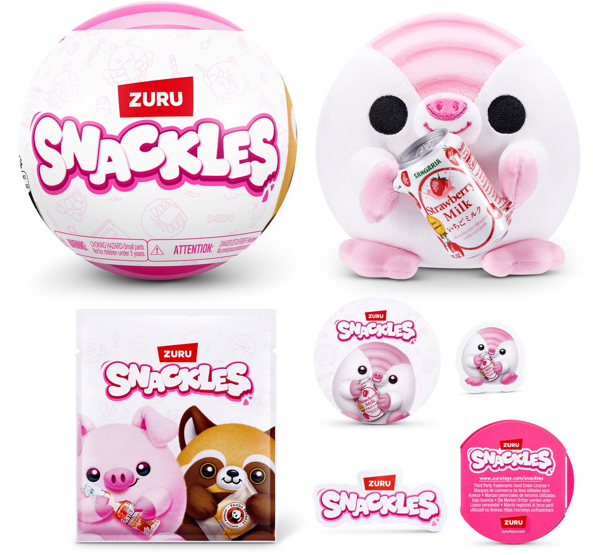 Snackles Niet-gelicentieerde Serie 1 knuffel van 13 cm van Zuru