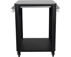 Cozze® Outdoor Kitchen - Buitenkeuken Trolley - BBQ Station op Wielen - Met RVS Werkblad & Snijplank