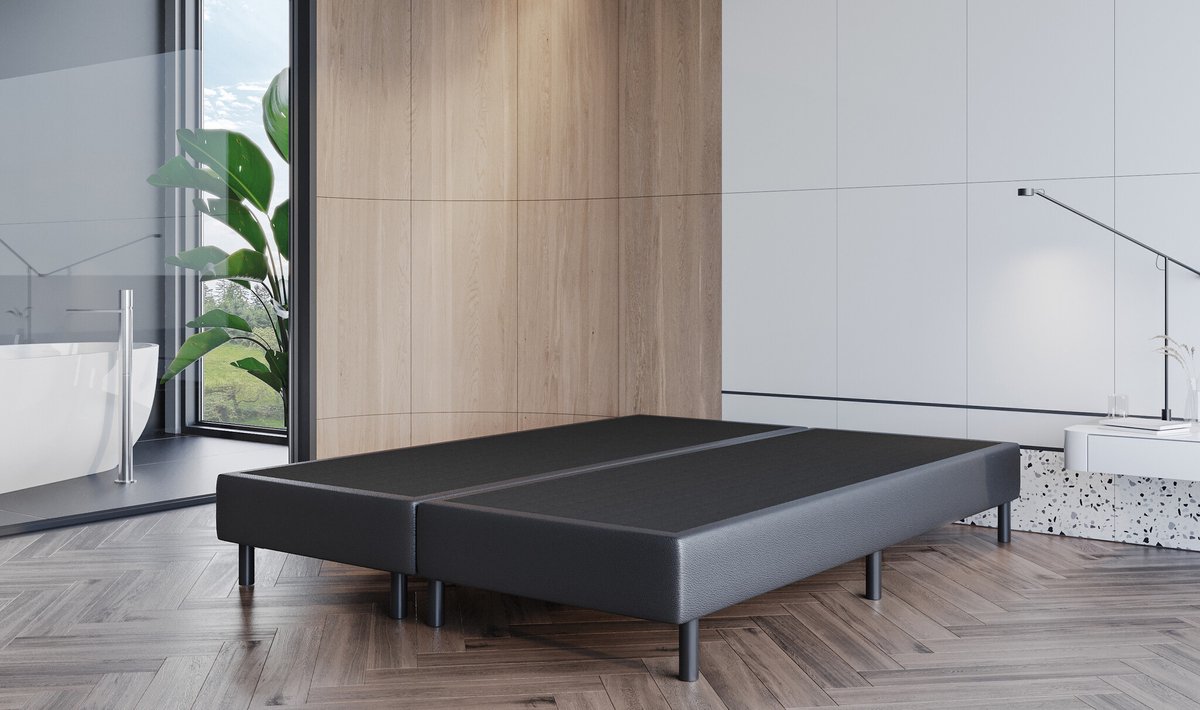 Boxspring Los Onderstel Fleur - 140x200 cm - Skai Zwart