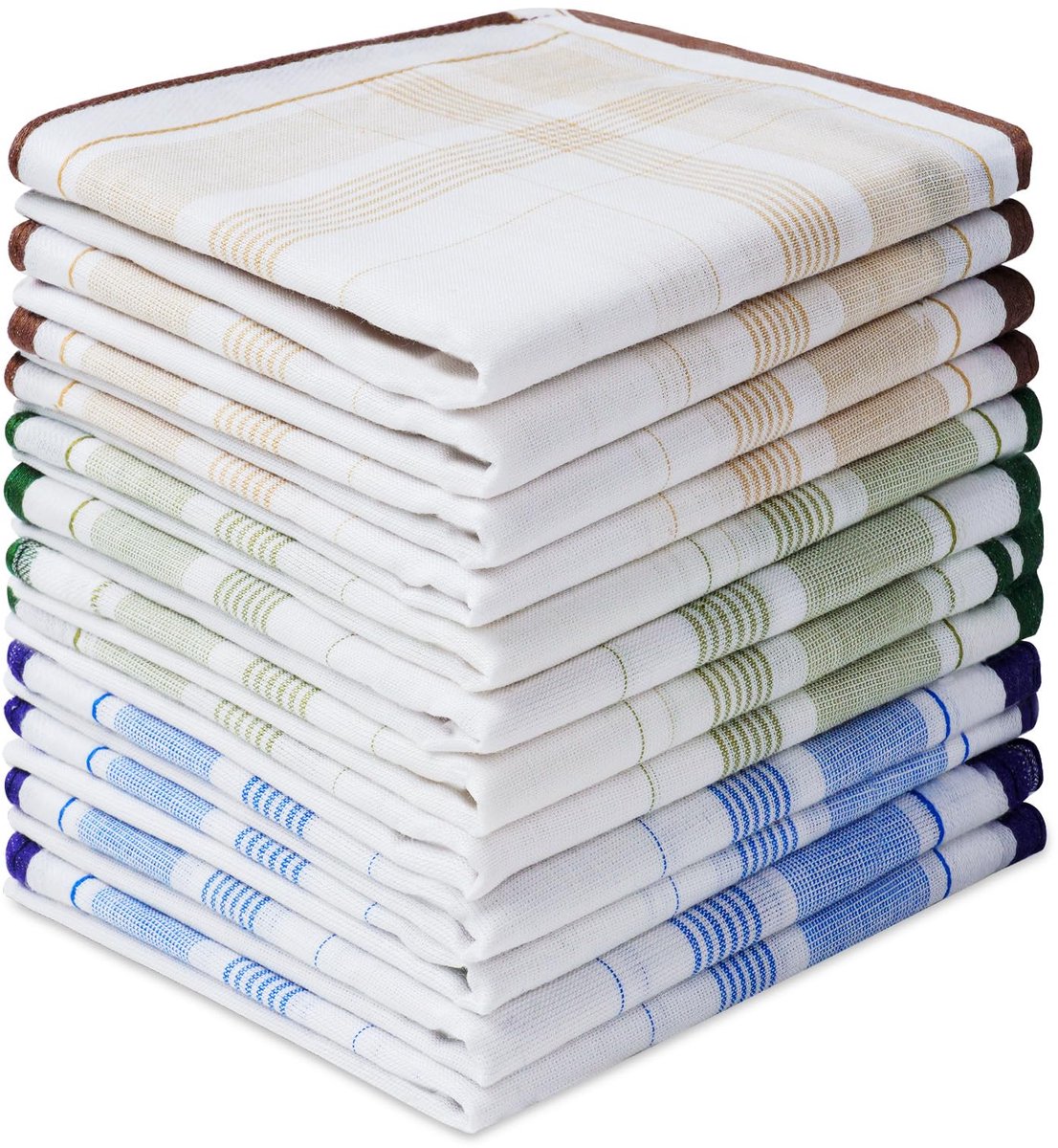 Ibenzoa® Traditionele Stijlvolle Herenzakdoeken Set van 12 Stuks in Drie Kleuren