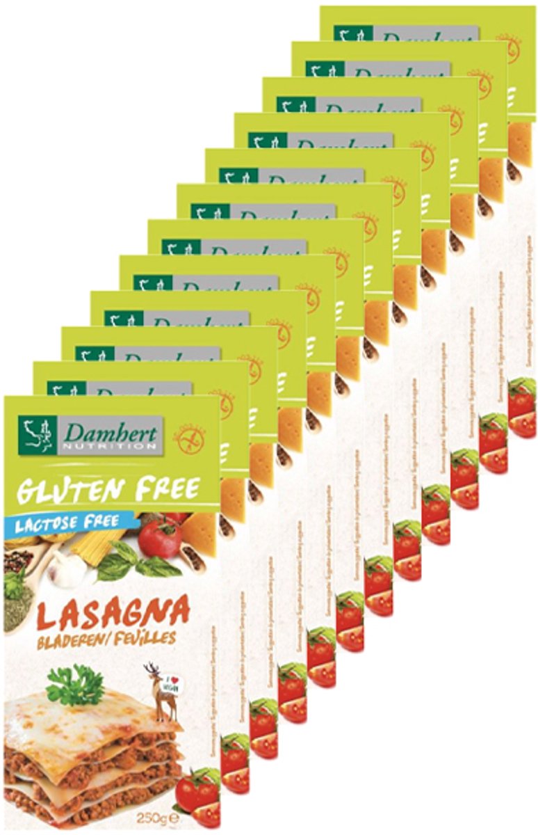 Damhert | Glutenvrij | Lasagna | 12 stuks | 12 x 250 g