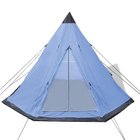 vidaXL - Tent - 4-persoons - blauw van Vidaxl — afbeelding 4
