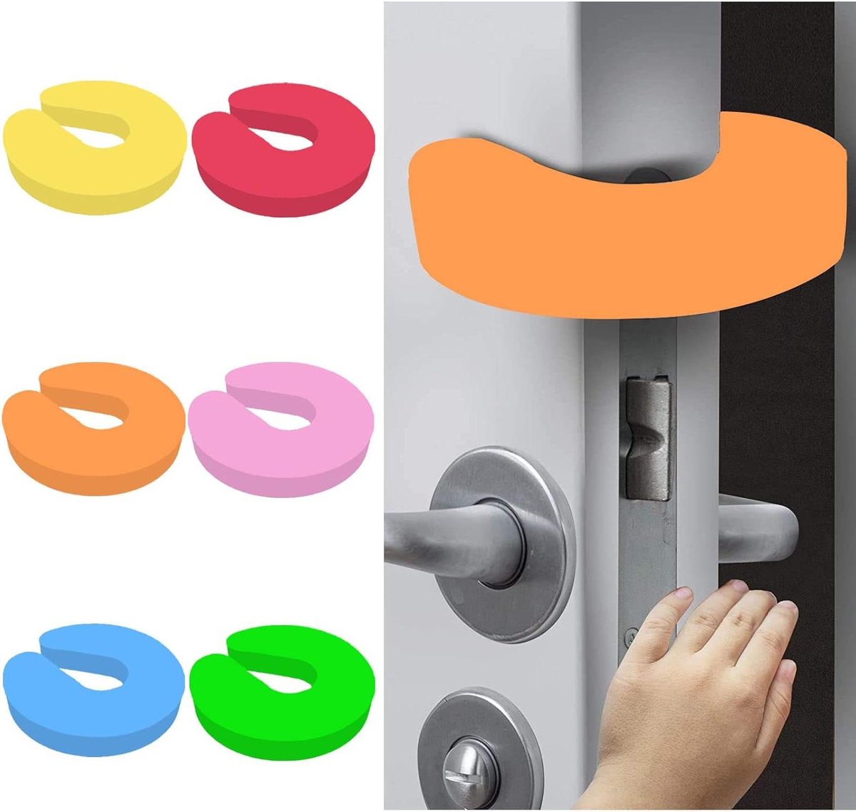 Inovra Plus - Pack van 8 Deurstopper voor Kinderen - Schuim Deurstopper - Kinderbeveiliging met Klem - Deurstopper voor Kleine Kinderhanden. Beschermt Kinderen tegen Klemmen.