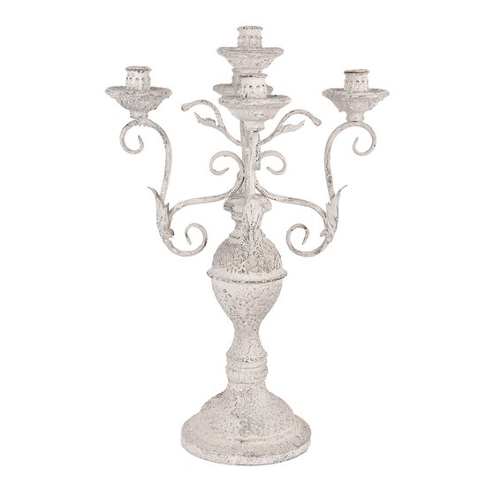 Clayre & Eef Chandelier Ø 29x58 cm Blanc Métal