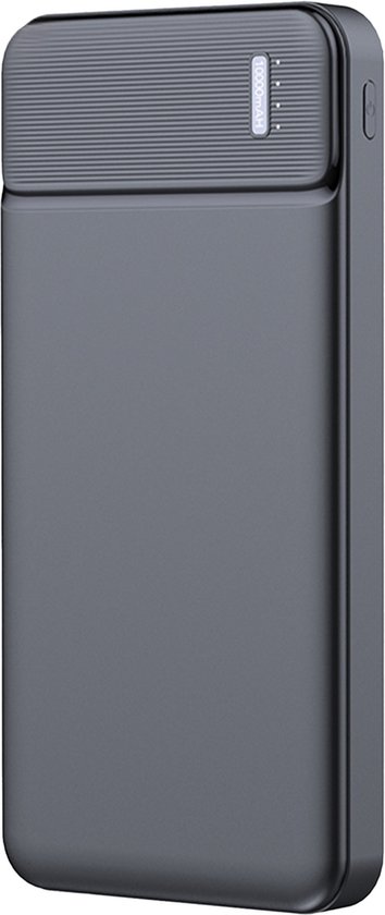 Powerbank 10000 mAh - 22.5W Snellader - 1x USB C input en output - 2x USB A output - 1x Micro USB input - USB A naar USB C kabel meegeleverd - Powerbank klein - Powerbank lichtgewicht - Zwart