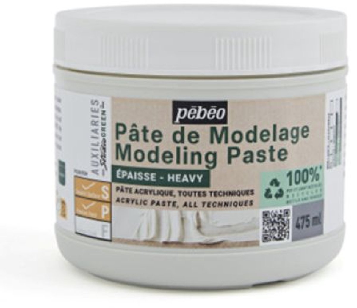 Pebeo Heavy Modeling Paste, Studio Green 475ml