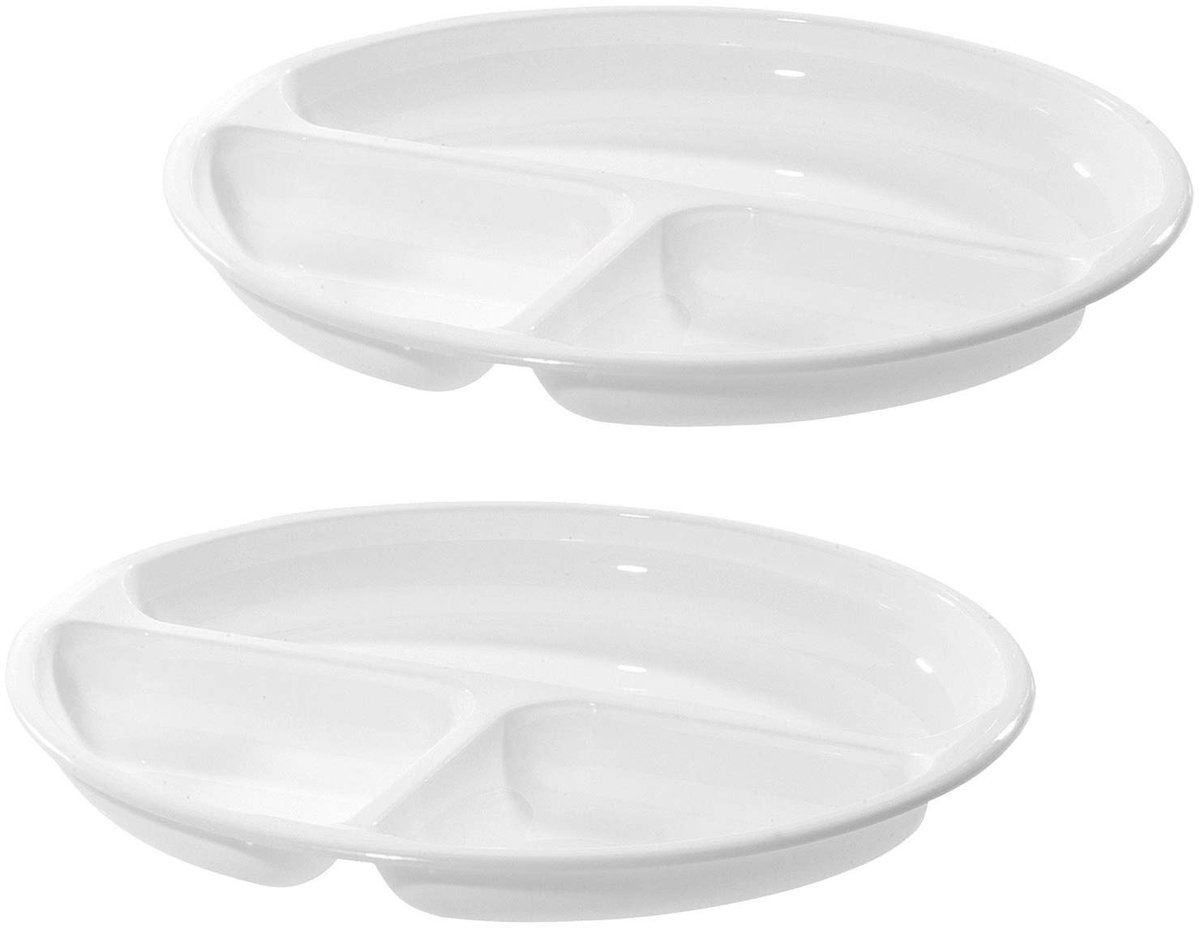 Ibenzoa® Handige Set van 2 Magnetronborden met Drievoudige Indeling voor Efficiënt Gerechten Serveren