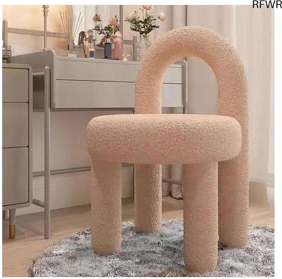 RFWR® Moderne Make-up Stoel met Rugleuning - Comfortabele en Duurzame Kruk voor Kleedkamer