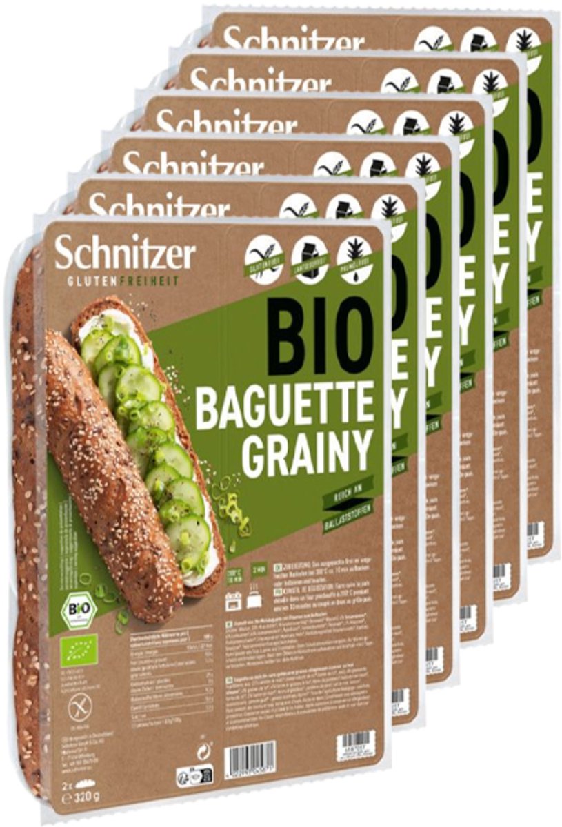 Schnitzer | Baguette Grainy | 6 stuks | 6 x 320 gram