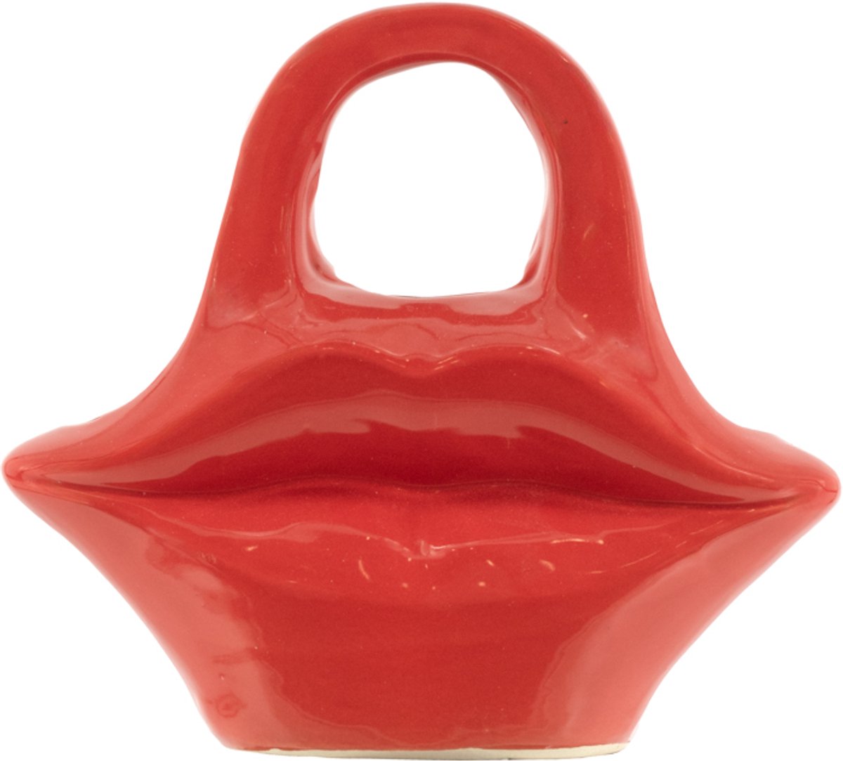 homebound by ky Aardewerk vaas lips rood | bloemenvaas | 21x8x18,5cm