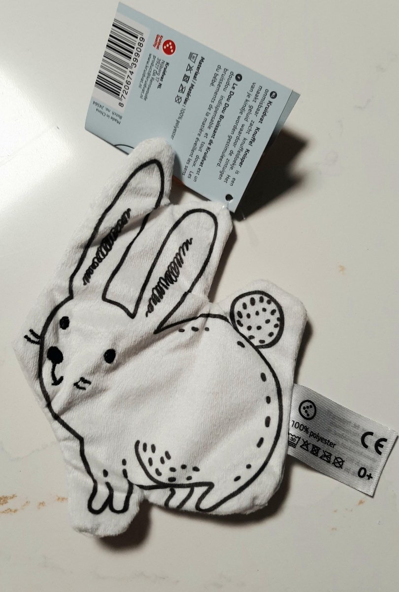 Knisperkonijn knuffel - 0+ - kraamcadeau - geboorte cadeautje - konijn knisper - fluweel velours zach stof