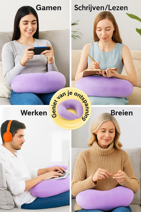 Wapasezyar Ergonomisch crealis-kussen, leeskussen, ergonomisch gamingarmkussen, haakkussen, steunkussen, ergonomisch armkussen voor lezen, spelen, werken en haken (donkergrijs