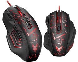 Bedrade Gaming Muis – RGB – Optische USB Computer Muis – 4 DPI Instelbaar tot 2400 – Ergonomisch – 7 Knoppen – Plug & Play – PC & Laptop
