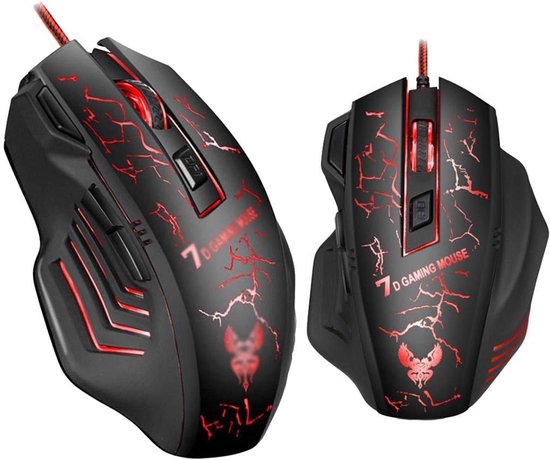 Bedrade Gaming Muis – RGB – Optische USB Computer Muis – 4 DPI Instelbaar tot 2400 – Ergonomisch – 7 Knoppen – Plug & Play – PC & Laptop