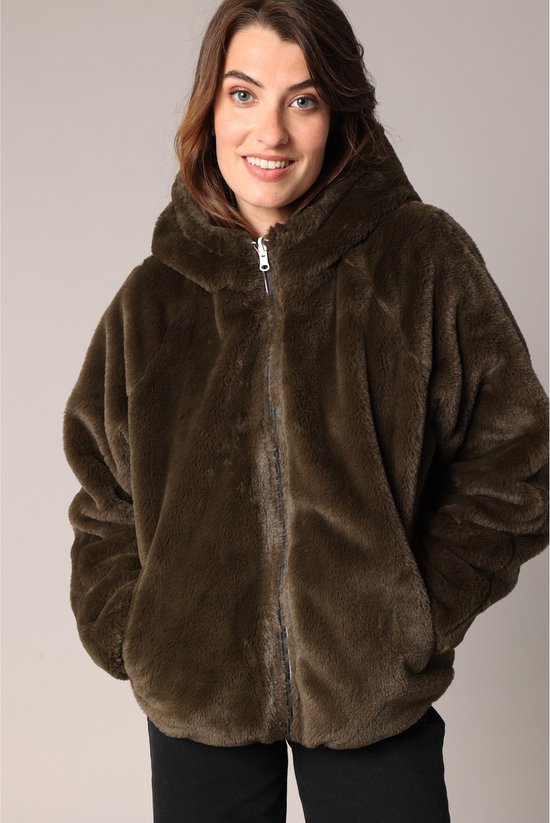 DEELUXE Veste réversible en métal et fausse fourrure M