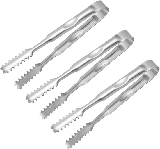 Foto: 3 stuks ijstang ijstang van roestvrij staal snoeptang mini suikertang van roestvrij staal geschikt voor bars bruiloften feesten barbecues buffalo plaids picknicks zilver
