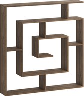 GIANTEX Boekenkast met 8 vakken, ruimteverdeler 60 x 20 x 120 cm, staand rek hout met 2 knikbeschermingen, kubusrek voor woonkamer & kinderkamer ( Bruin