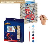 Spiderman Verfset – Houten 3D Knutselpakket Jongens - Knutselen Meisjes - Leuk voor kinderfeestjes