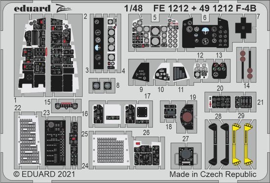 Eduard Modelbouwdecoratie - 491212 Accessoires for F-4B - Photo-etch