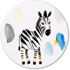 Zebra, Aquarel, Zwart, Wit, Blauw, Grijs, Geel