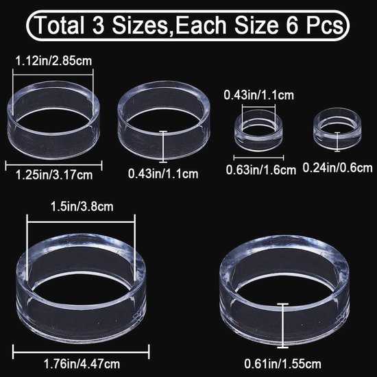 Acryl Ronde Display Voetstuk - 18 Stuks in 3 Maten voor Bollen en Ballen van Merkloos — afbeelding 2