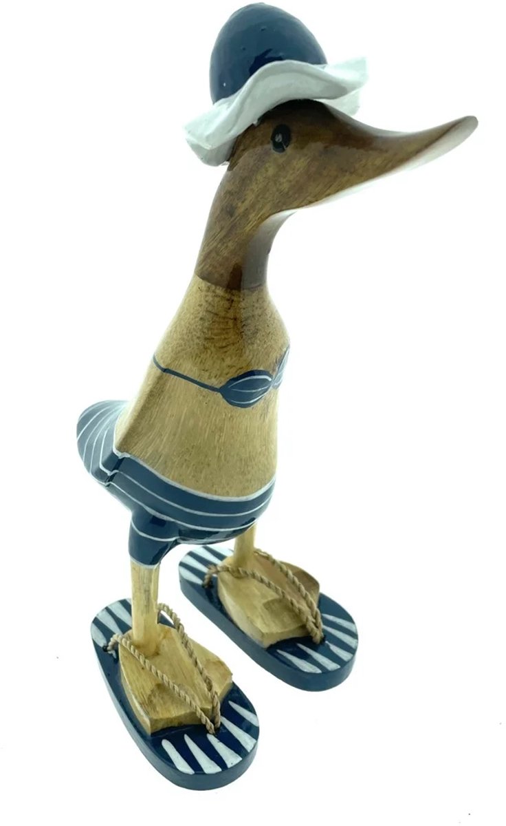 Houten - Eend - Jesse - M - Donkerblauw - Wit