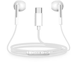 Bedrade Oordopjes - USB C aansluiting - Oortjes met draad en microfoon - Wit