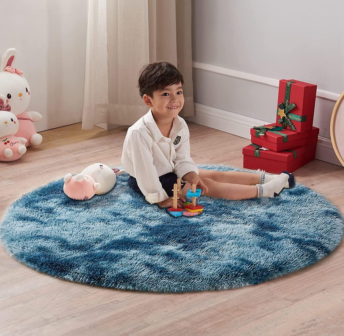 Zacht en Hoogpolig Rond Tapijt voor Kinderkamer en Woonkamer met Veelzijdige Kleuren