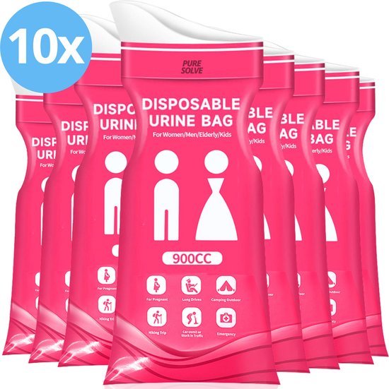 Plaszak 10 stuks - plastuit voor vrouwen - plaszak onderweg - Nood Toilet - Urinezak - Voor Noodgevallen heren & dames -