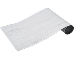 Zelfklevende Vinyl Vloertegels, 990 x 60 cm, 1,5 mm Dik, Lichtgrijze Houtnerf, DIY Afpellen en Plakken Tegels voor Keuken, Slaapkamer, Badkamer en Eetkamer, Makkelijk Te Leggen